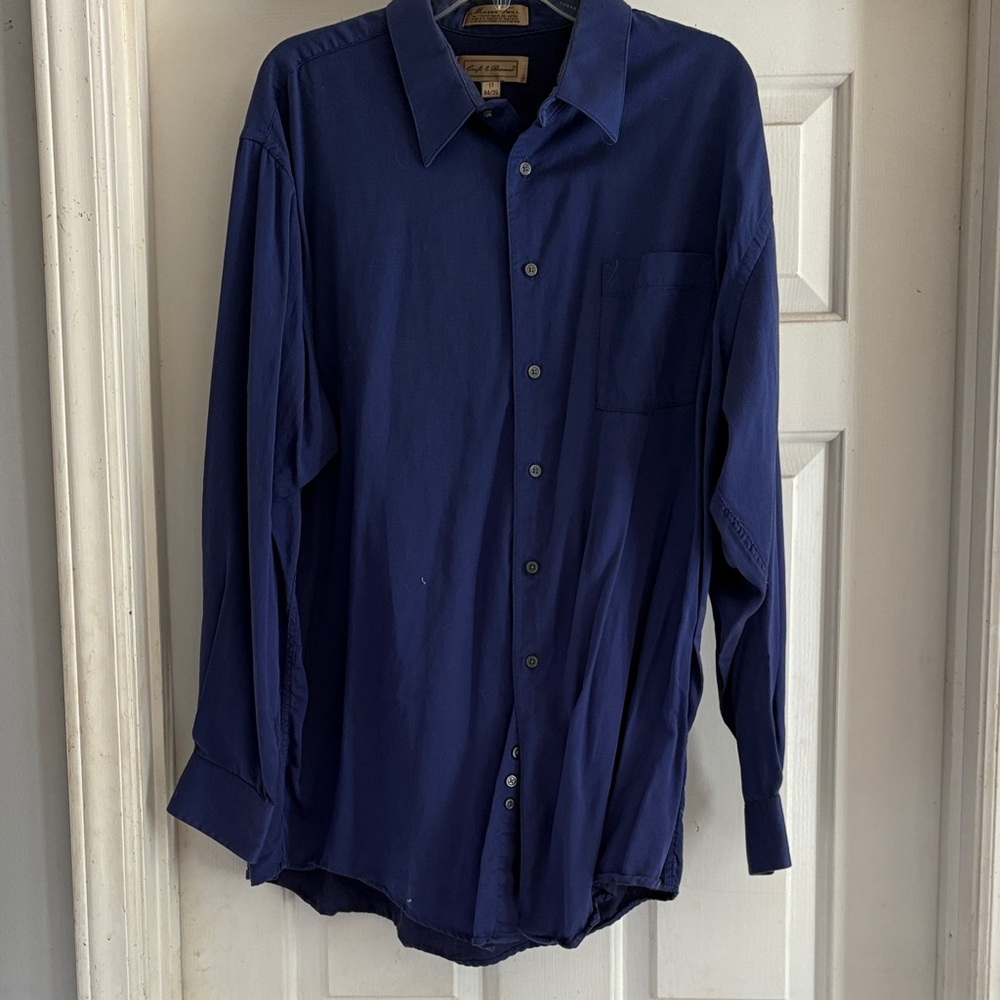 Croft & Barrow Navy Casual Button-Down Shirt